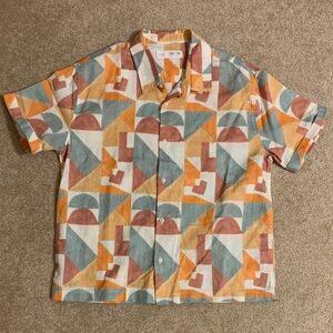 Zara Kids Colorful Geometric Button Down Shirt